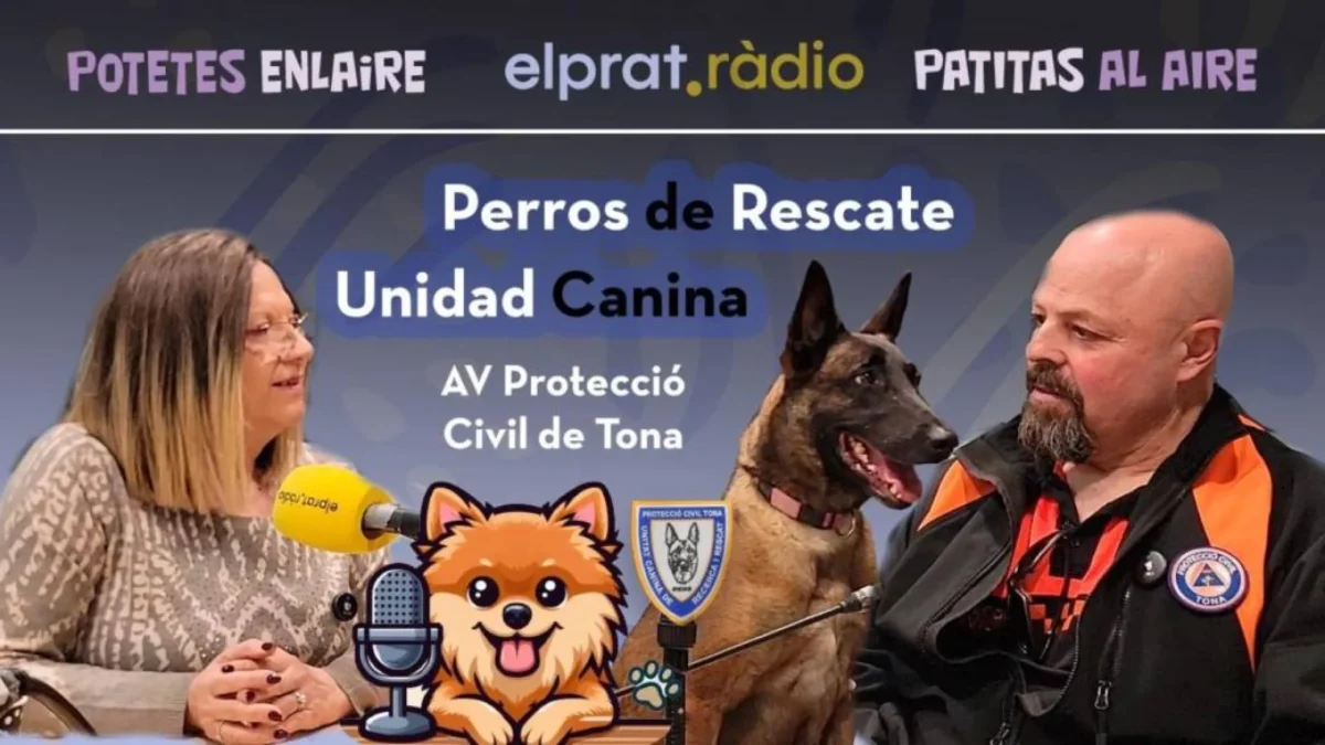 Ángel Valencia y su perra Kanda, del equipo de rescate